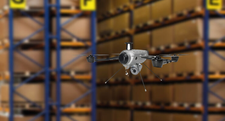 Drohne von Delta Drone beim Logistikdienstleister Geodis.