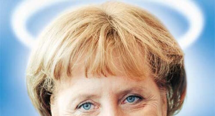 Merkel mit Heiligenschein