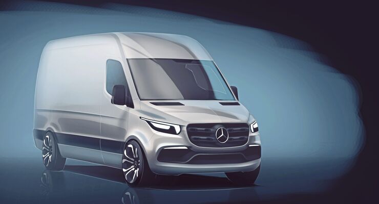Skizze gibt Vorgeschmack auf kÃ¼nftige Designsprache: Mercedes-Benz Vans enthÃ¼llt erste Details zum neuen Sprinter