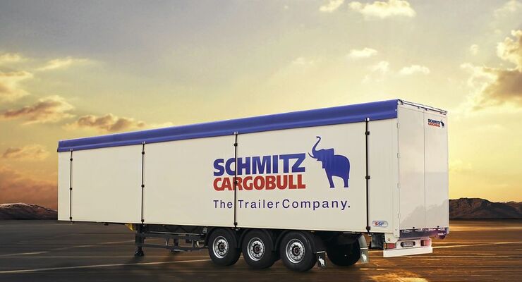 schmitz cargobull, trailer, sonnenuntergang